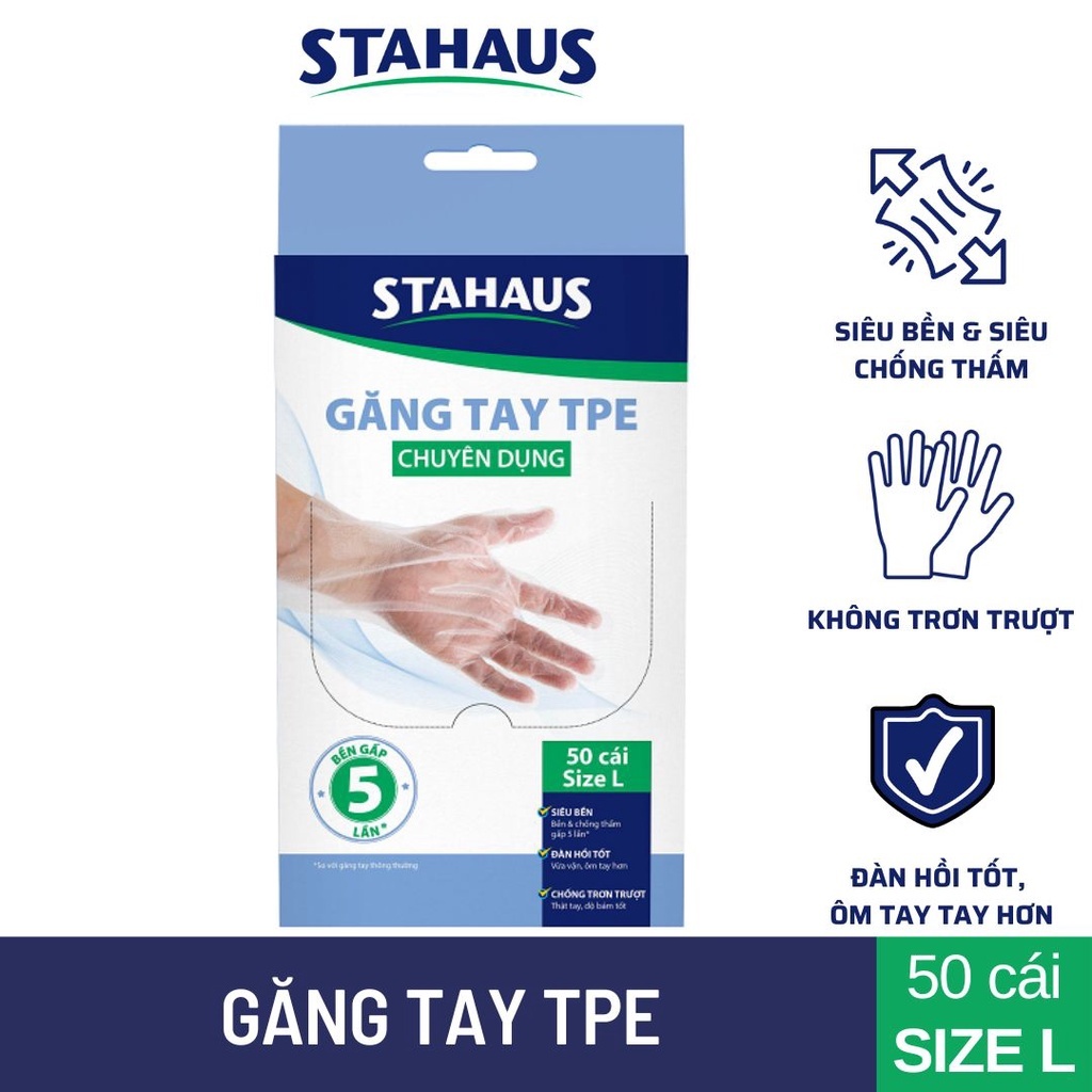 Găng tay TPE siêu dai, không thấm nước STAHAUS size M