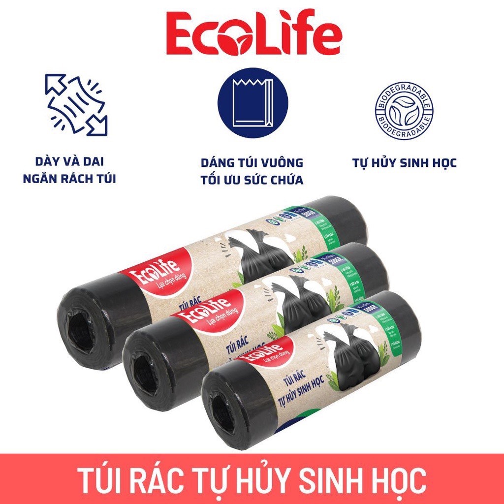 Túi rác đen tự hủy sinh học Ecolife 500gr